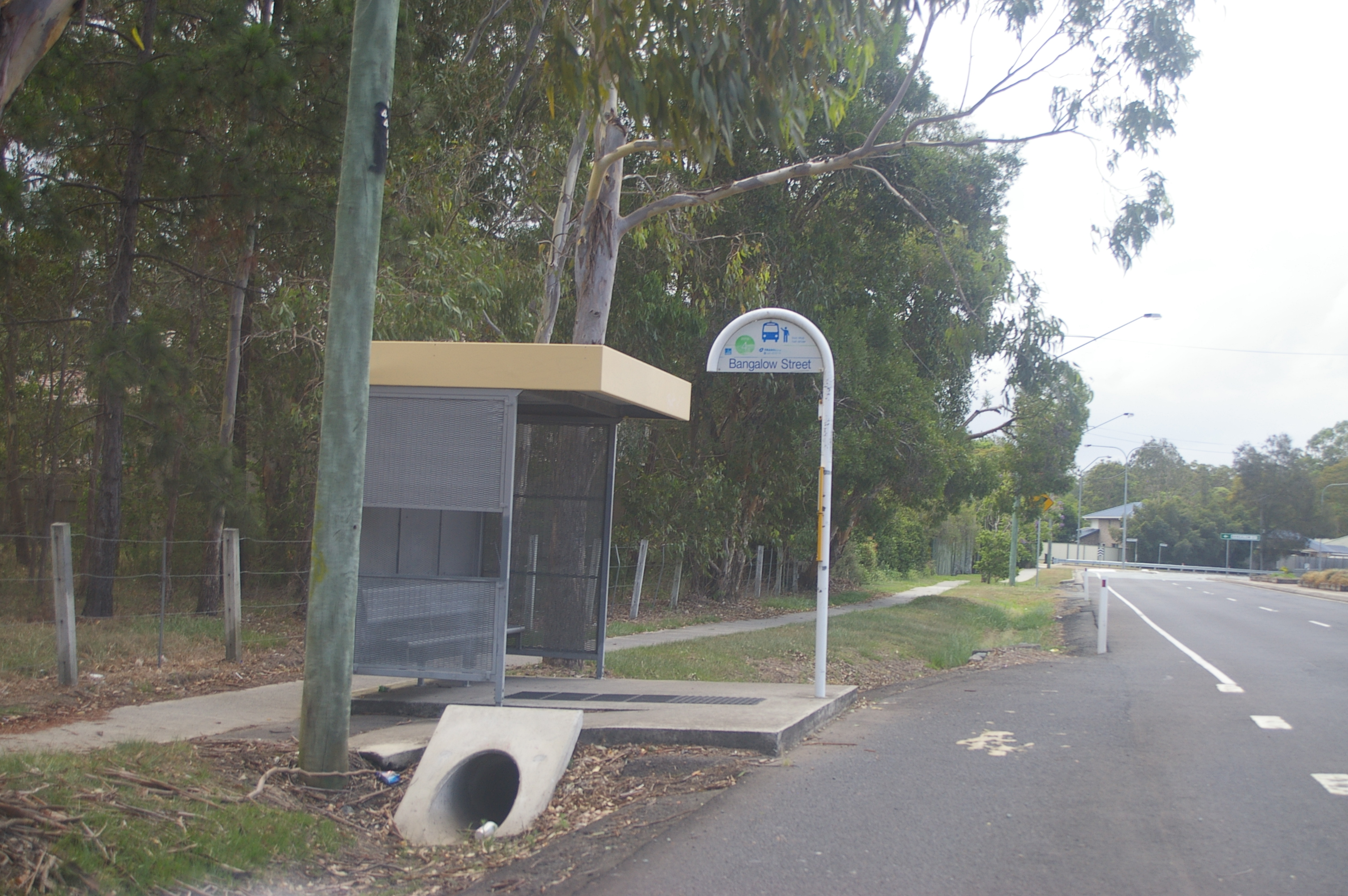 Albany Creek Road at Bangalow Street — the suburban crossroads of Bridgeman Downs