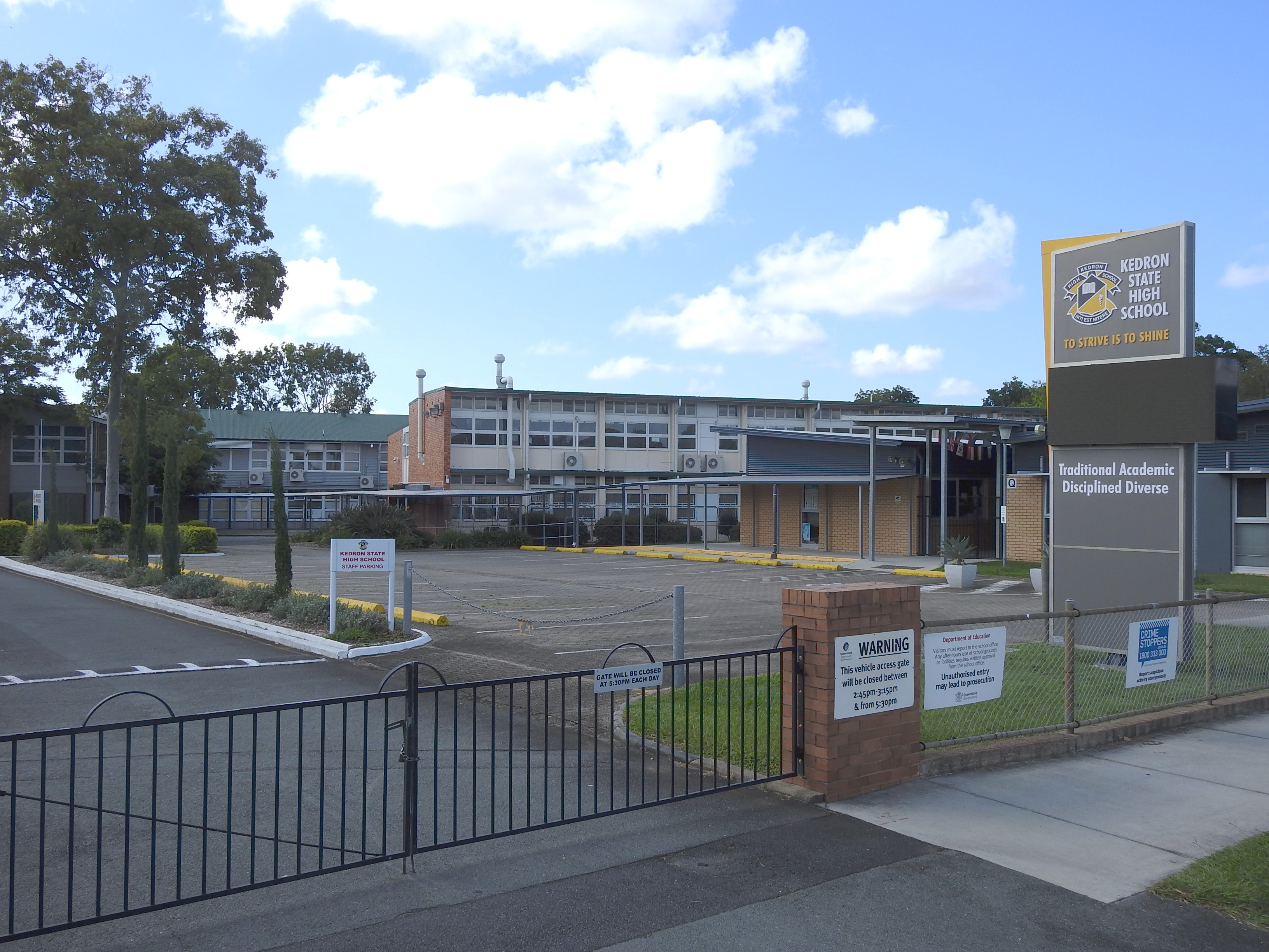 Kedron State High School — established 1957 on Judge Lutwyche's original estate