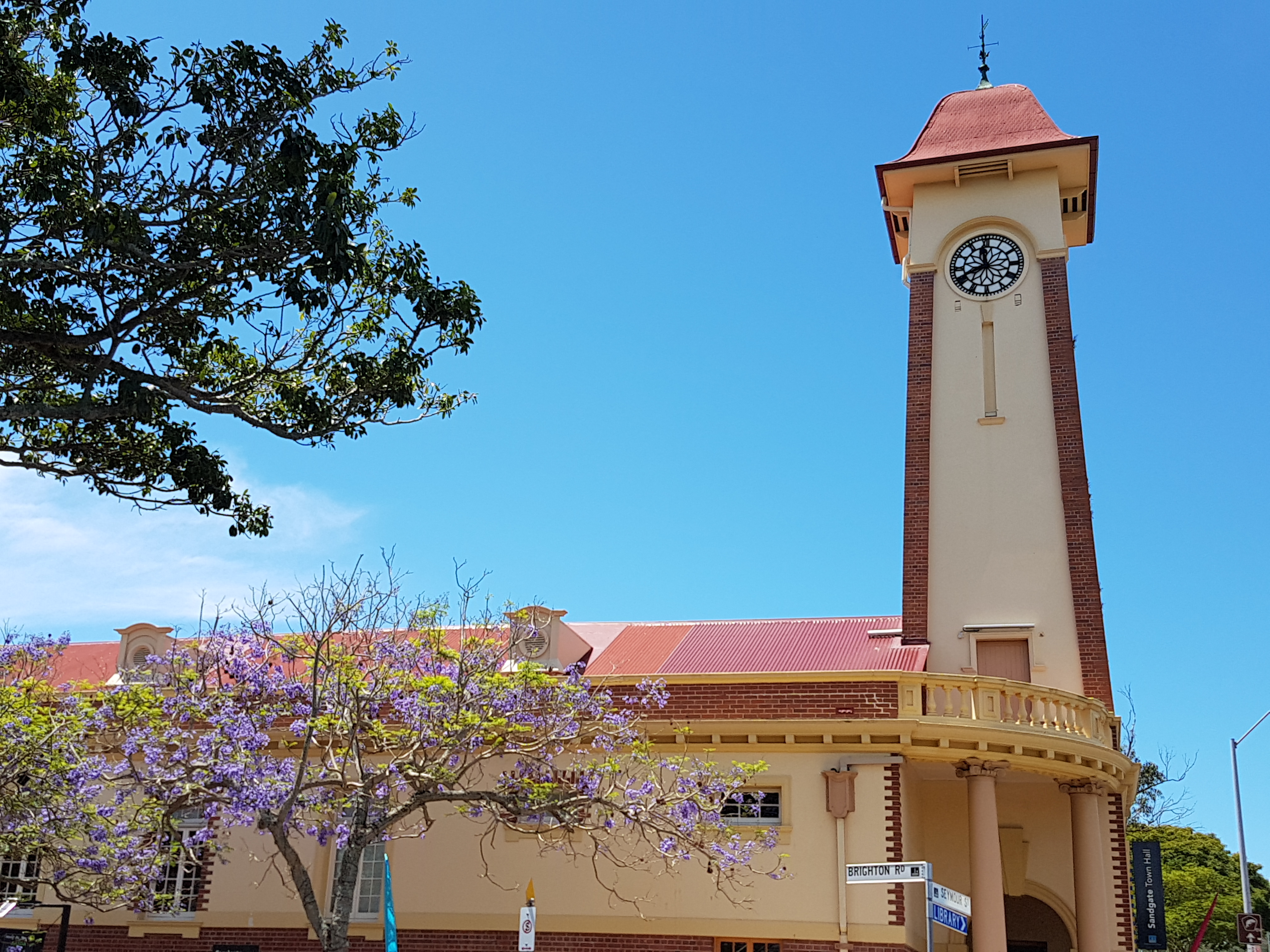 Sandgate Town Hall, built 1913 — the civic heart of the bayside village