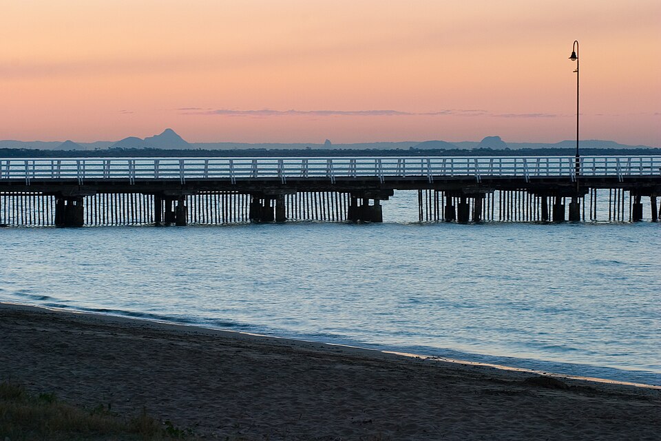 Shorncliffe Pier at night — heritage-listed landmark