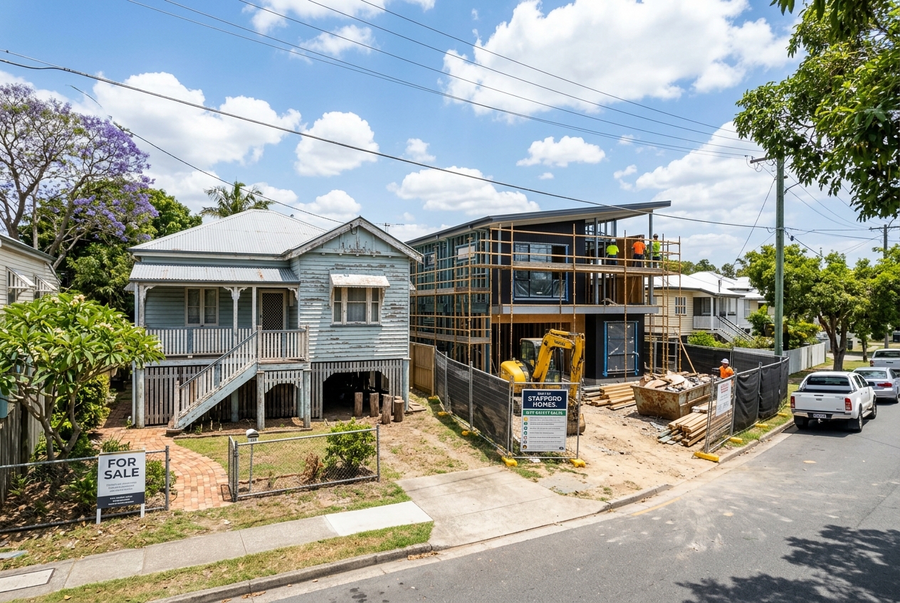 Kedron's knockdown-rebuild wave — modern homes replacing post-war originals
