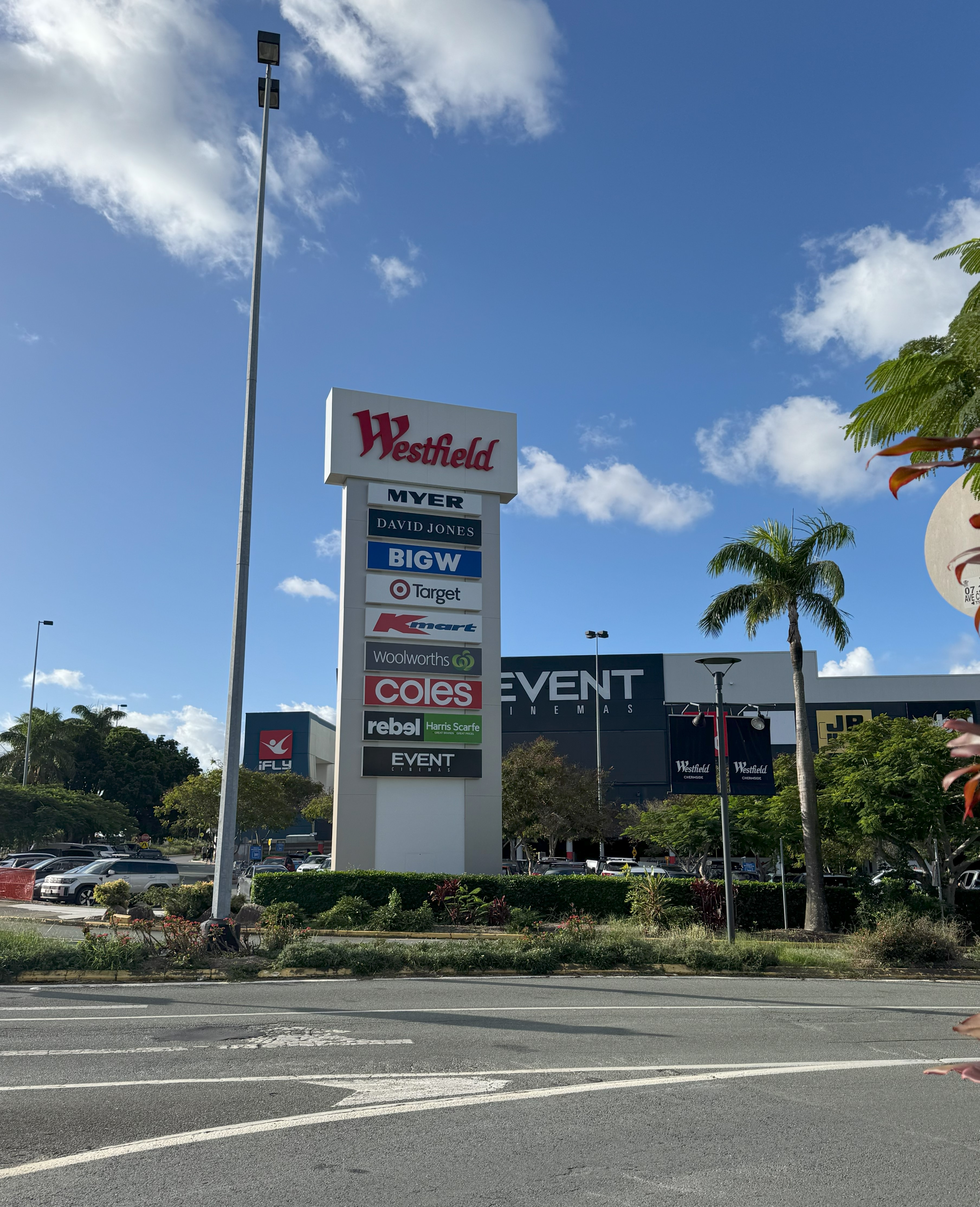 Westfield Chermside — Gympie Road entrance, photographed April 2025